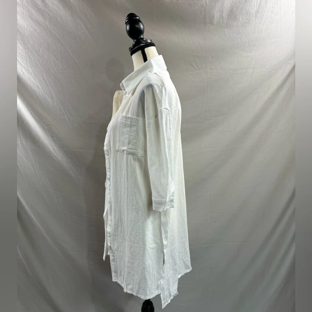 White High Low Hem Blouse With Shorts - Picture 9 of 10